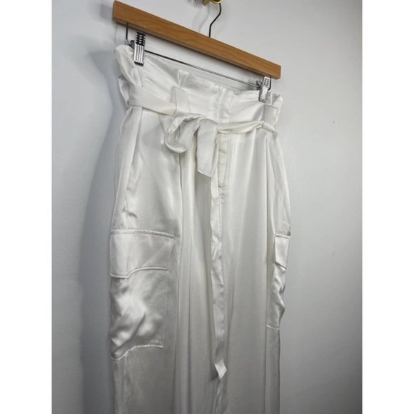 L'Agence Roxy Paperbag Women's Tie Waist Cargo Pant White Size: 8 NWT - Picture 3 of 11